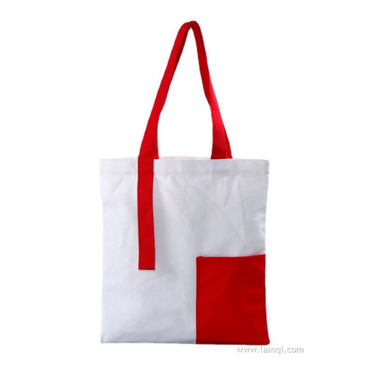 帆布拼接购物袋