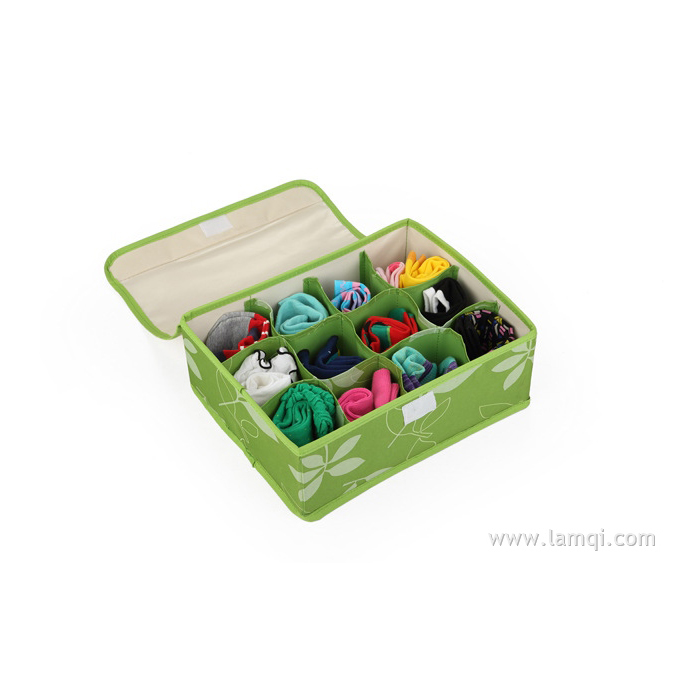 分格带盖布艺收纳盒