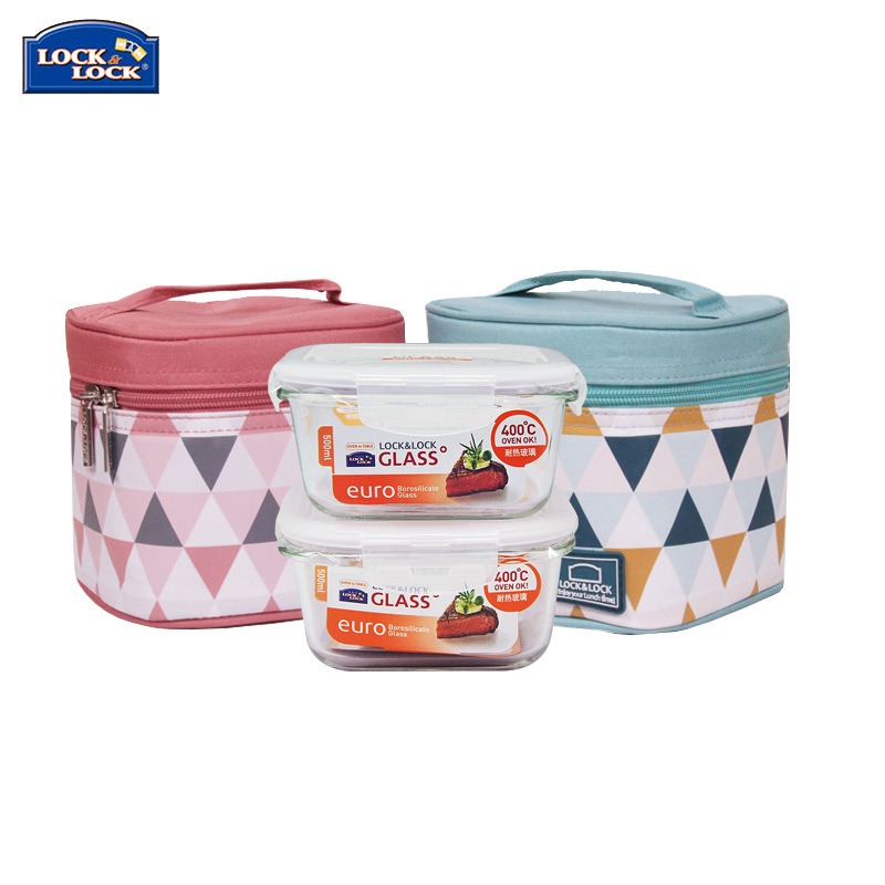 乐扣乐扣 玻璃保鲜饭盒 500ml 2个装